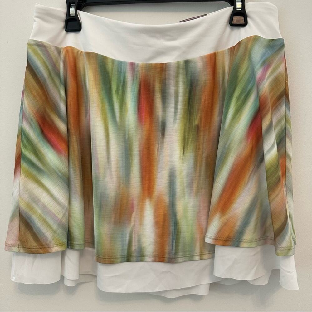 Calia Watercolor Skort in Green and Orange XL